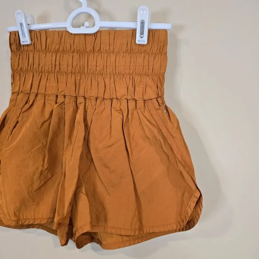 Free People FP Movement The Way Home High Waist Shorts Lined Rust | Small
